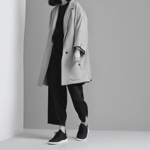 ブラックスニーカー×シックなモノトーンコーデ